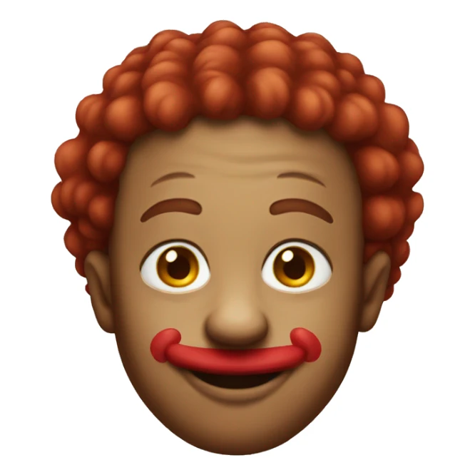 brown clown emoji with redhair sticker