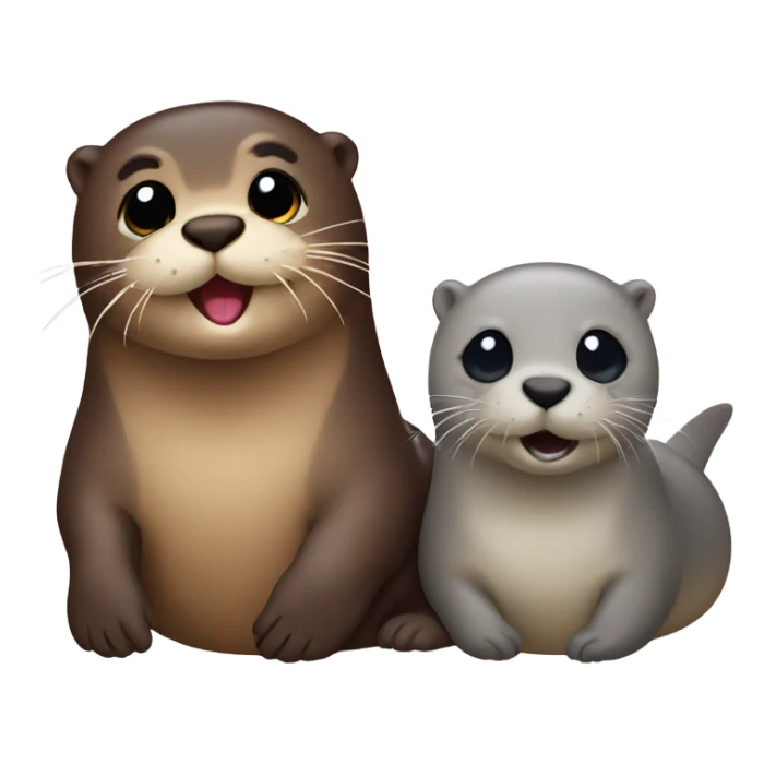 otter and seal emoji mixed together  sticker