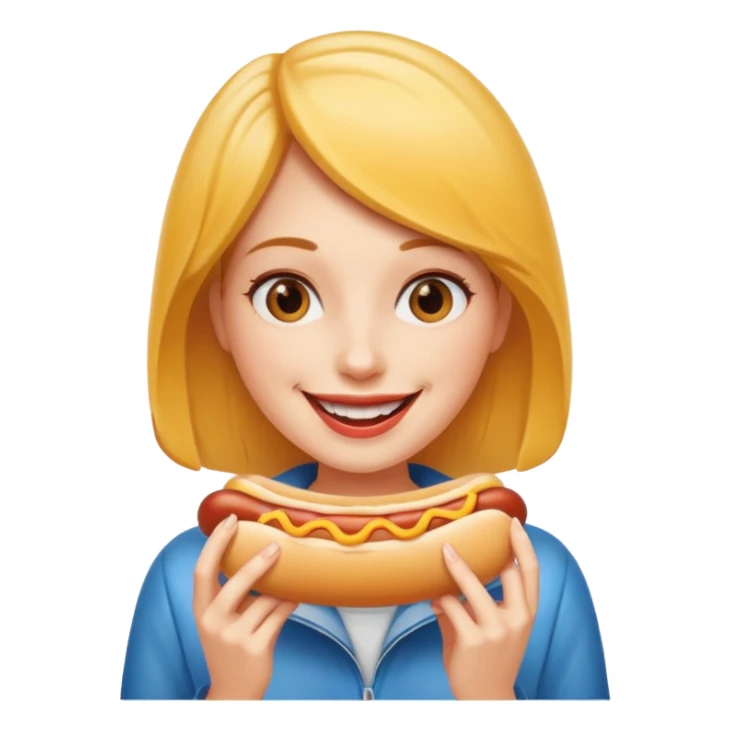 woman eating hot dog  sticker