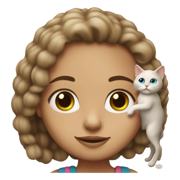 girl with ragdoll cat sticker