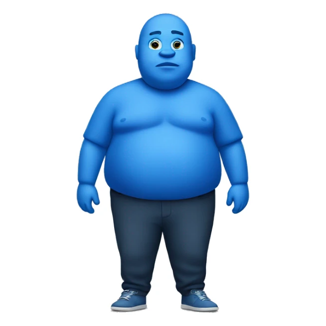fat blue person sticker