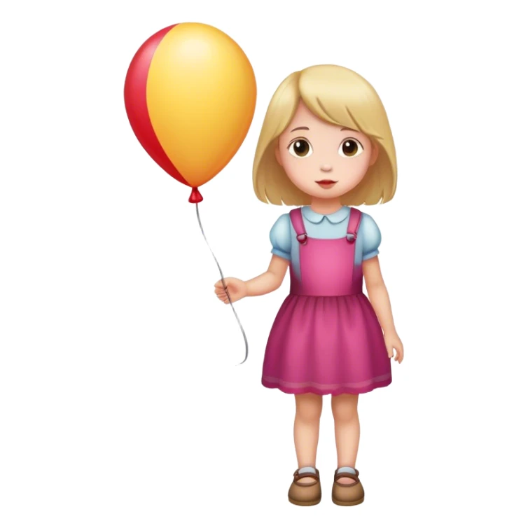 Little girl with balloon sticker
