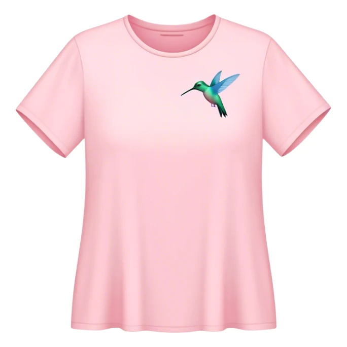 Pale pink quick-dry shirt hem, hummingbird silhouettes fluttering sticker