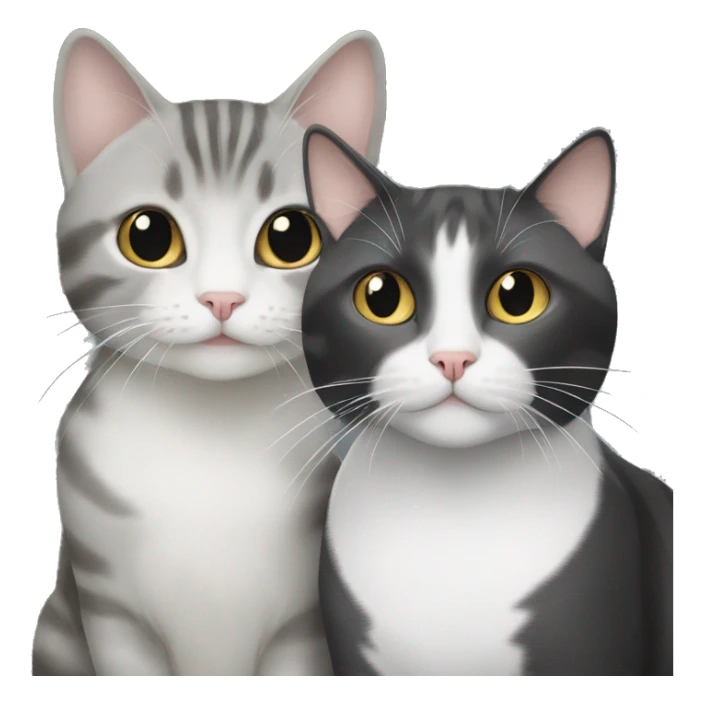 Grey cat and tabby cat and white and black cat sticker