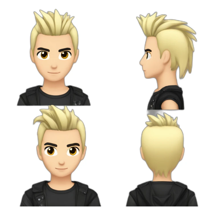 Bill Kaulitz black hair down with blonde highlights emo sticker