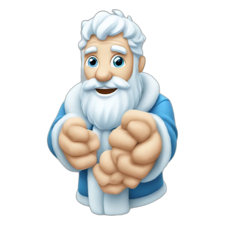 cool Father Frost hands Rock sign sticker