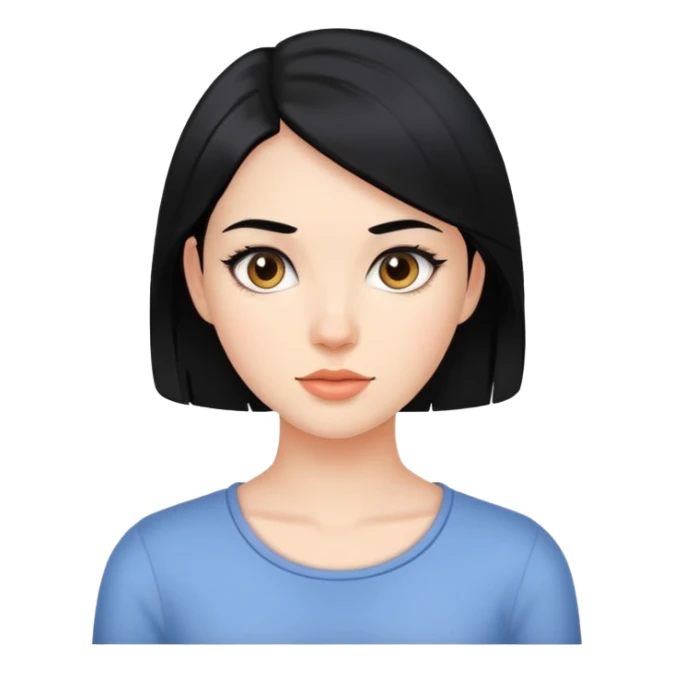 young woman with black hair, 25 years old sticker