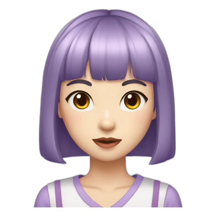light-purple-blunt-bangs-short-hair-cat-ear-japanese-girl sticker