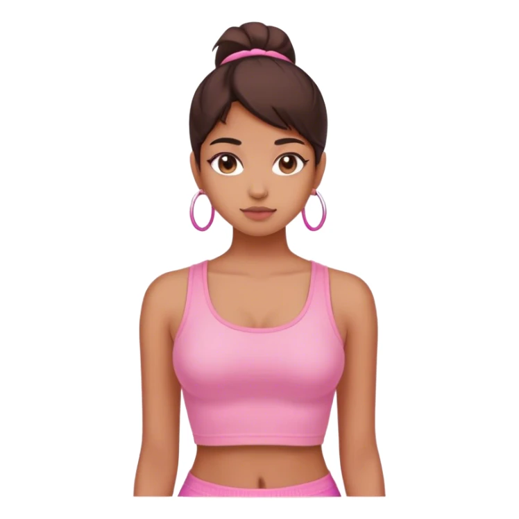 Girl wear a pink crop top sticker