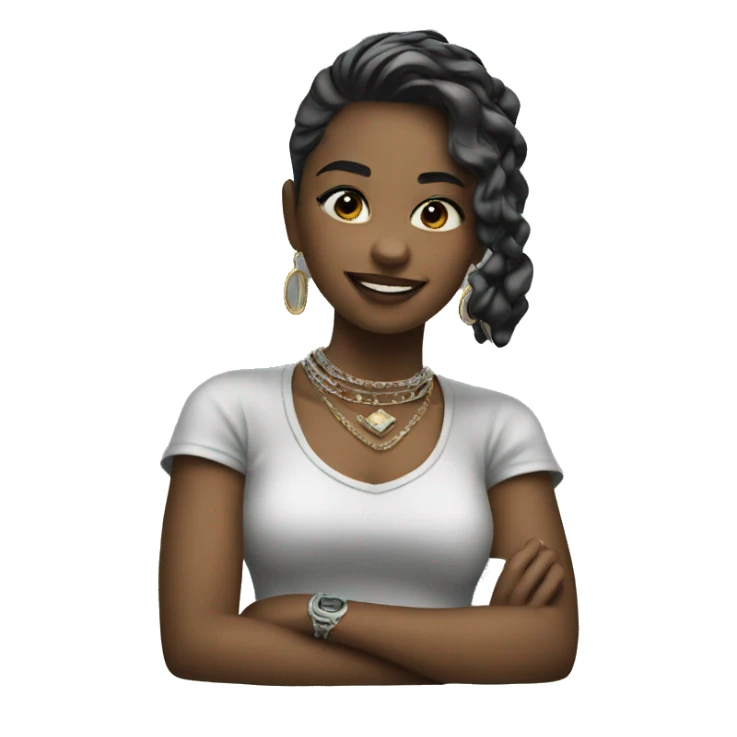 girl with grill and jewelry sticker