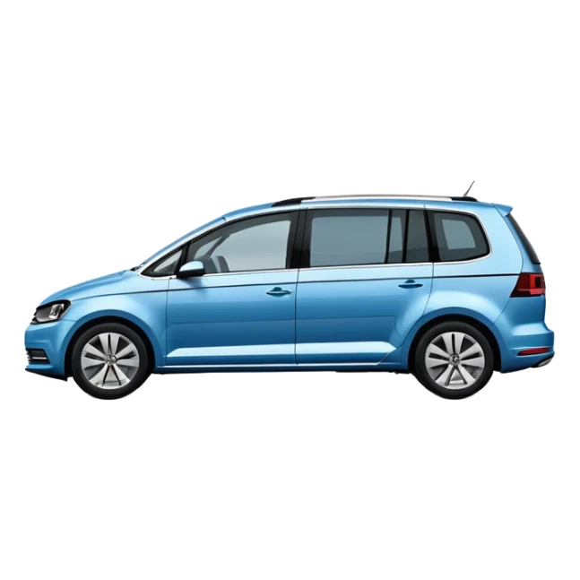 Blue VW Touran family car from side view sticker