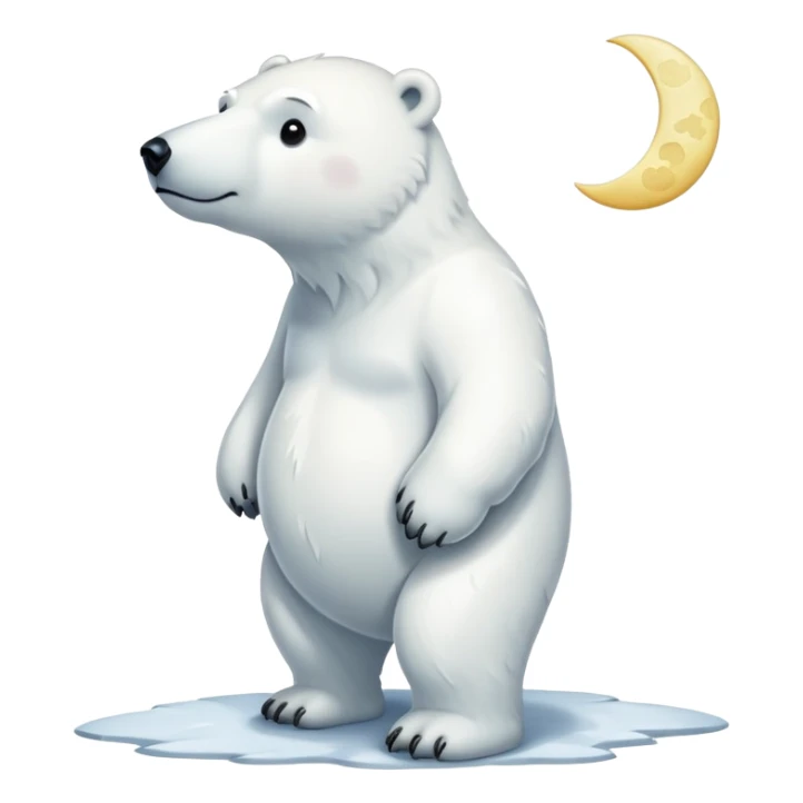 polar bear with moon and stars sticker