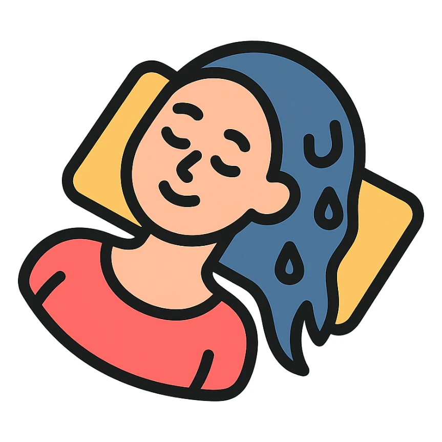 woman lying down with wet hair sticker