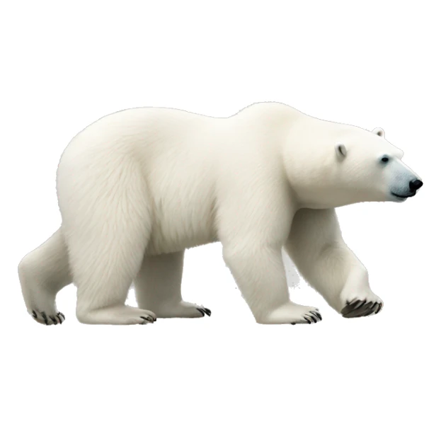 Realistic polar bear side body sticker