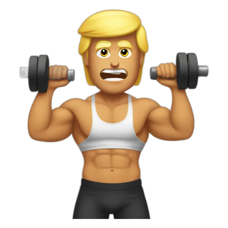 trump hitting the gym sticker