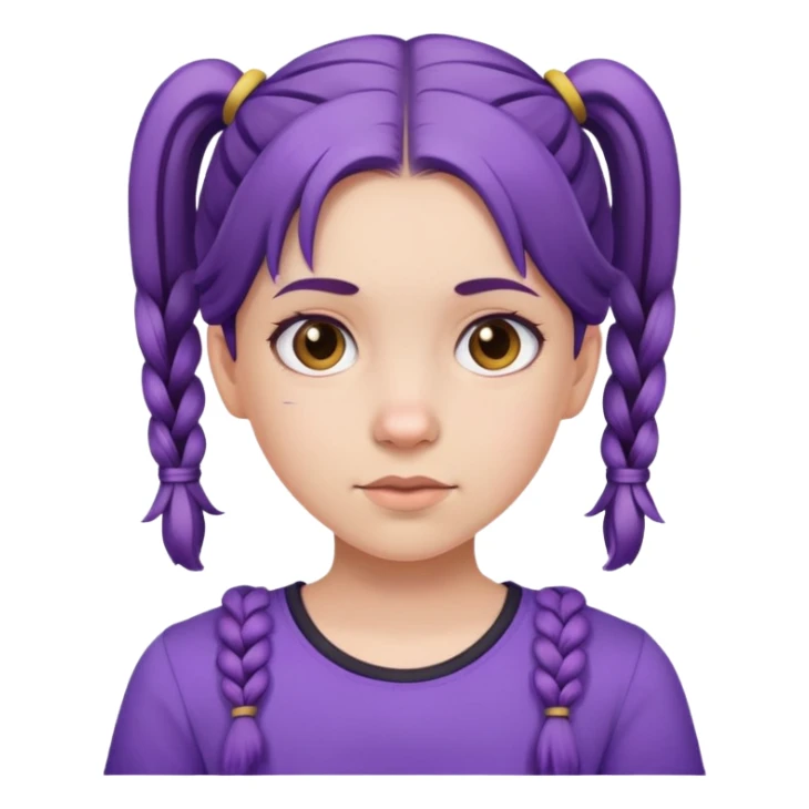 simple girl avatar with pigtails and purple shirt sticker