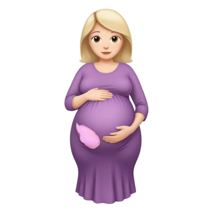 heavily pregnant woman with large belly sticker