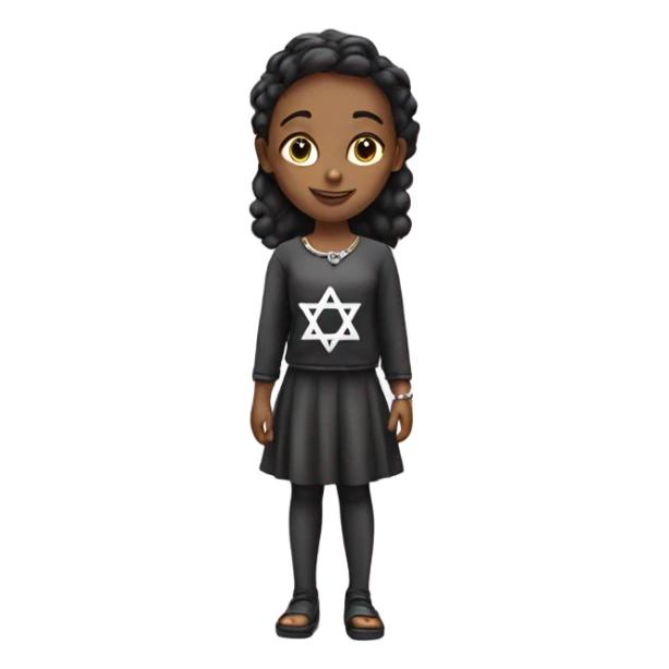 Girl wearing a Star of David necklace  sticker