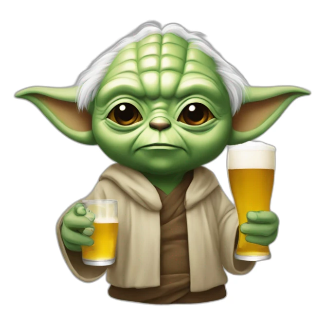 Yoda qui boit de la bière sticker