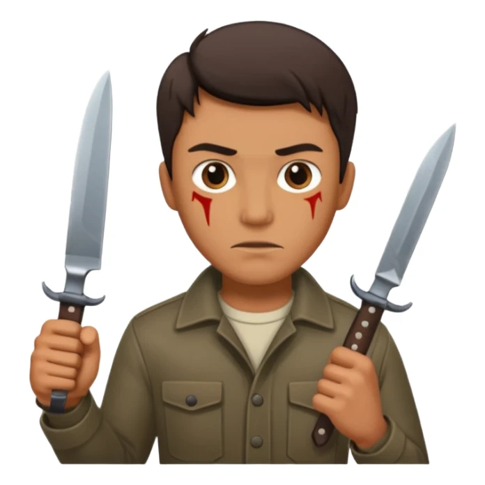 Un señor guapo con un cuchillo  amenazando  sticker
