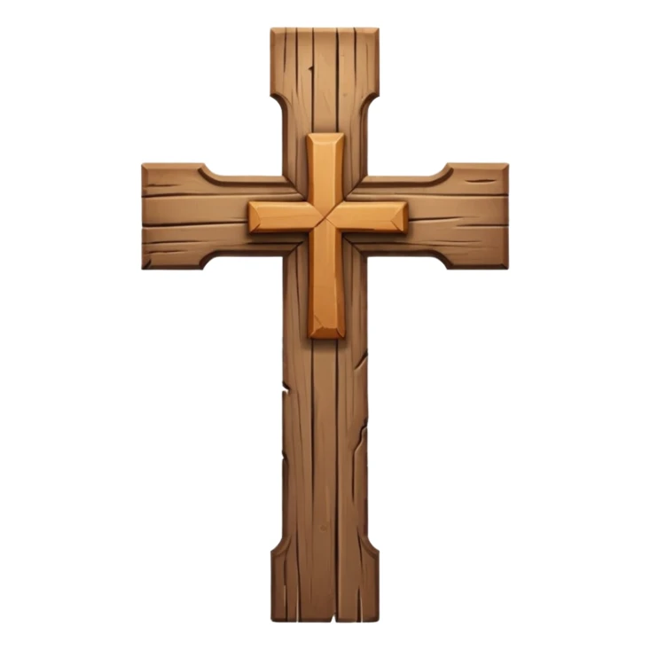 wooden christian cross no base sticker