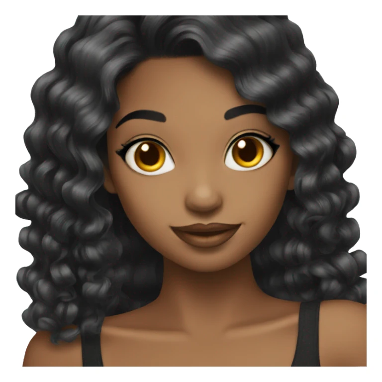 Glamour black hair girl sticker