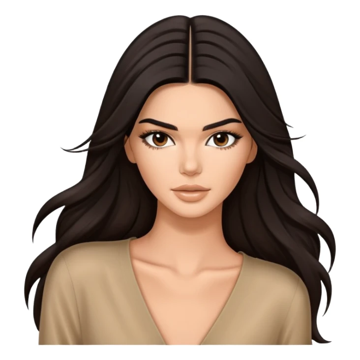 Kendall Jenner, fashion model, long dark hair sticker