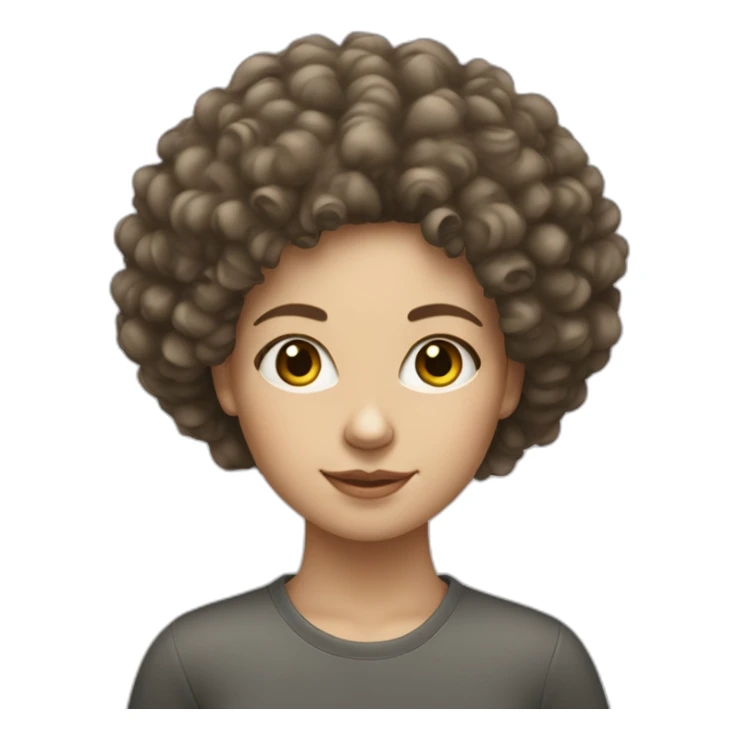a young white woman with curly afro hair sticker