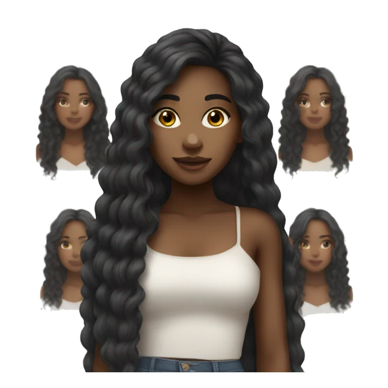 gorgeous black girl with long hair  sticker