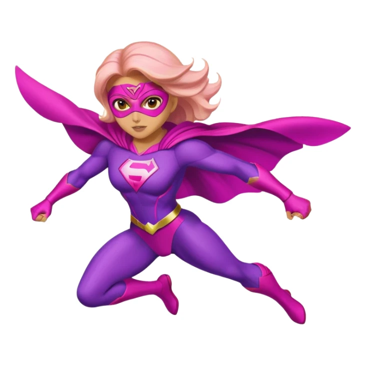 pink violet woman superhero flying sticker