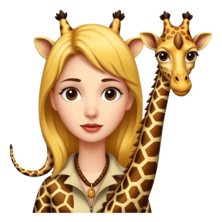 Woman with a very long snake giraffe neck  sticker