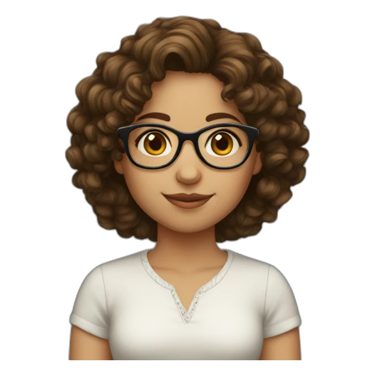 Girl-short-curly-brown-hair-maroccan-glasses sticker