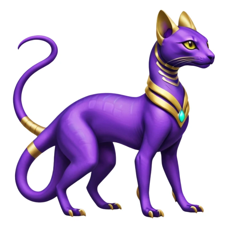 Futuristic Ethereal Beautiful Salandit-Bastet-Fakémon-hybrid-creature (full body)  sticker