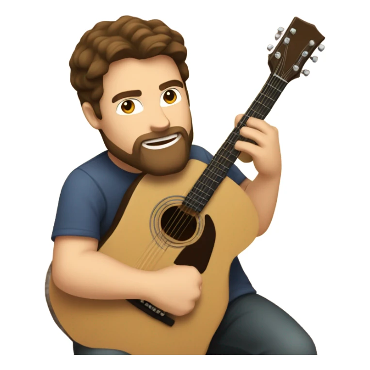 Caucasian man with brown hair and goatee playing acoustic guitar sticker