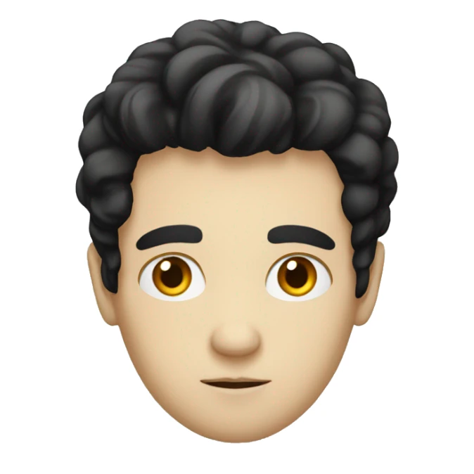 white guy with black hair who is thinking sticker