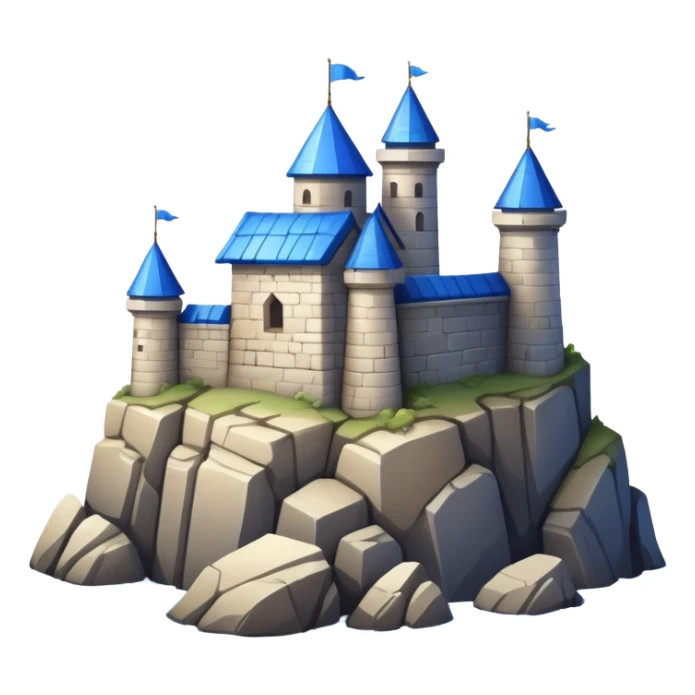 blue-roofed fortress on the rock sticker