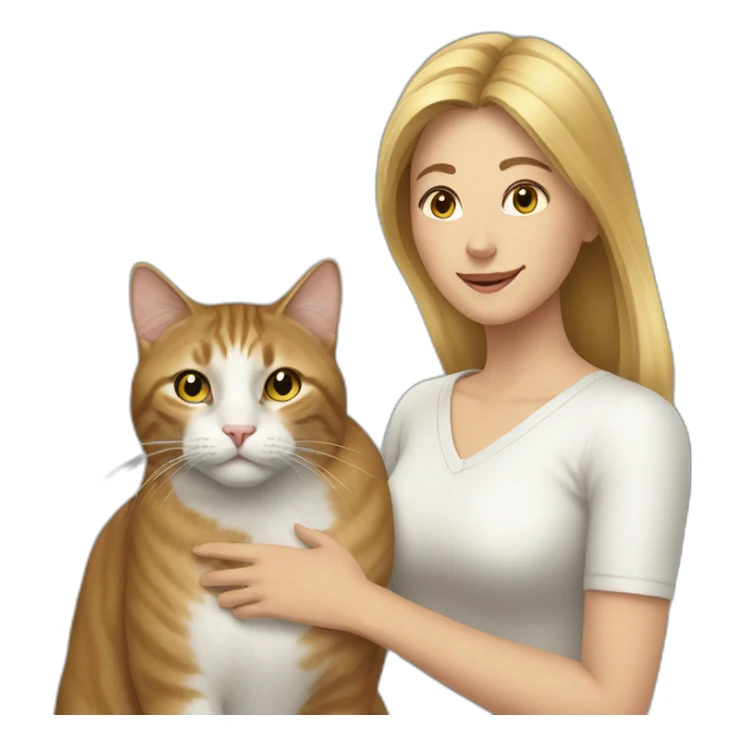cat and woman sticker