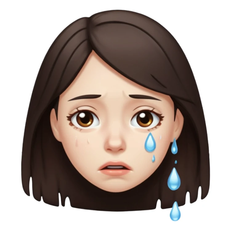 A dark brown-haired girl melting sticker