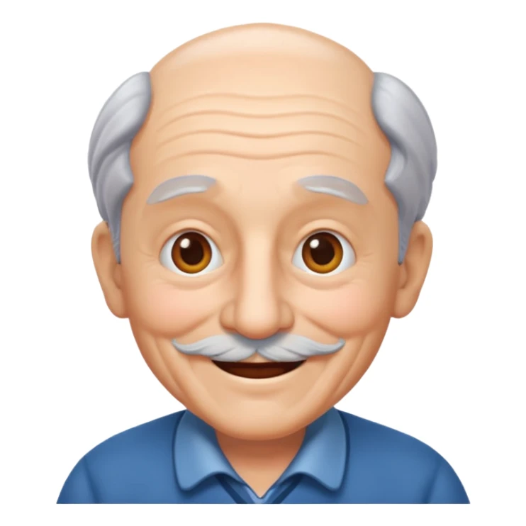 Happy Grandpa face 3d sticker