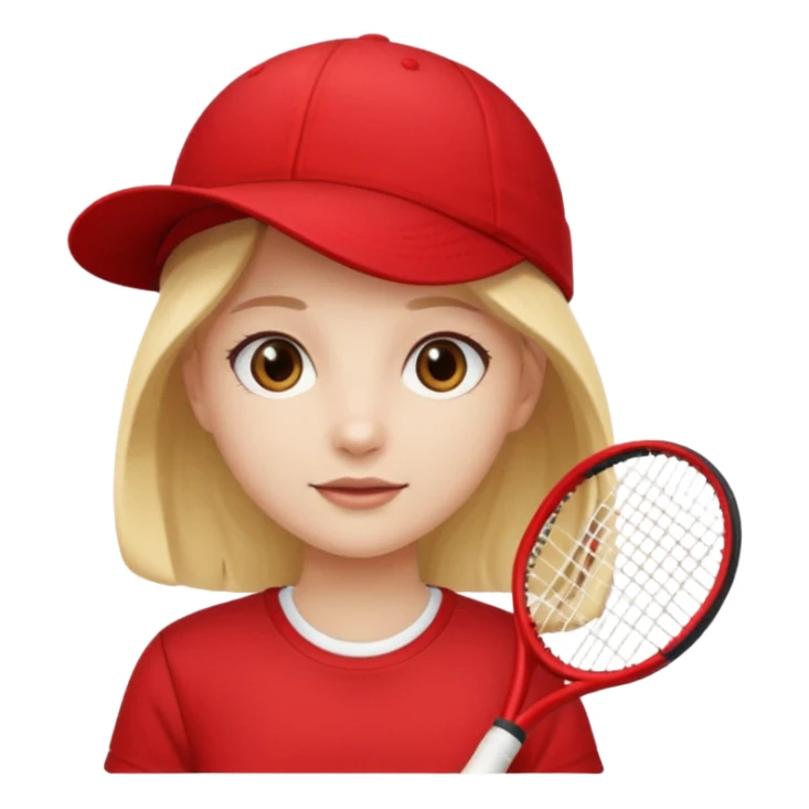 red tennis hat and red tshirt girl sticker
