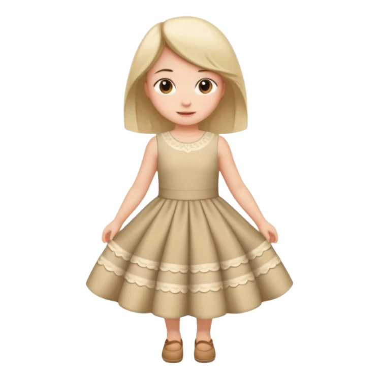 Girl curtying with dress sticker