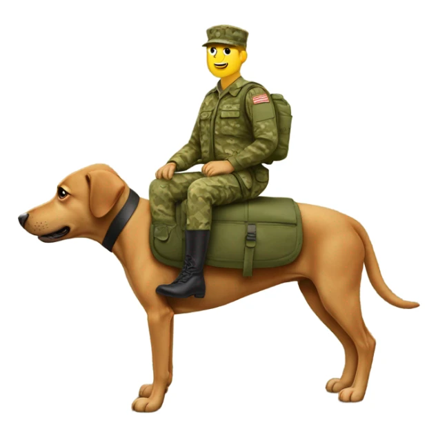 Dog riding a army man on the head named “Jorge” sticker