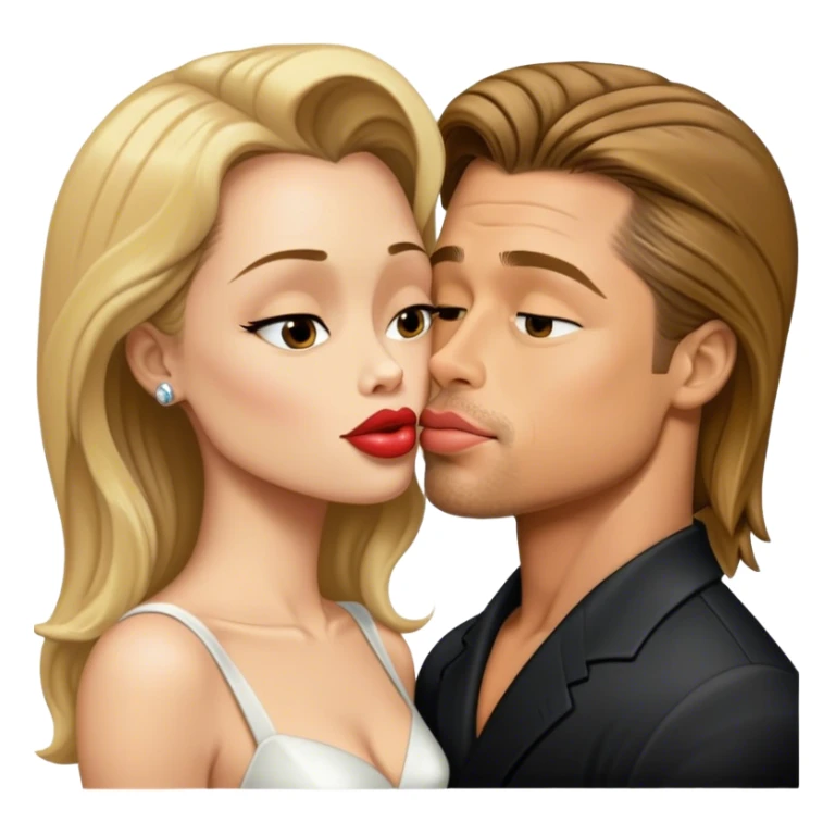 brad pitt kissing angelina sticker