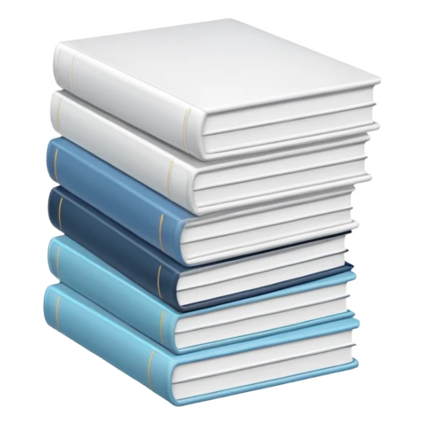 stack of white emoji-like booksbooks sticker