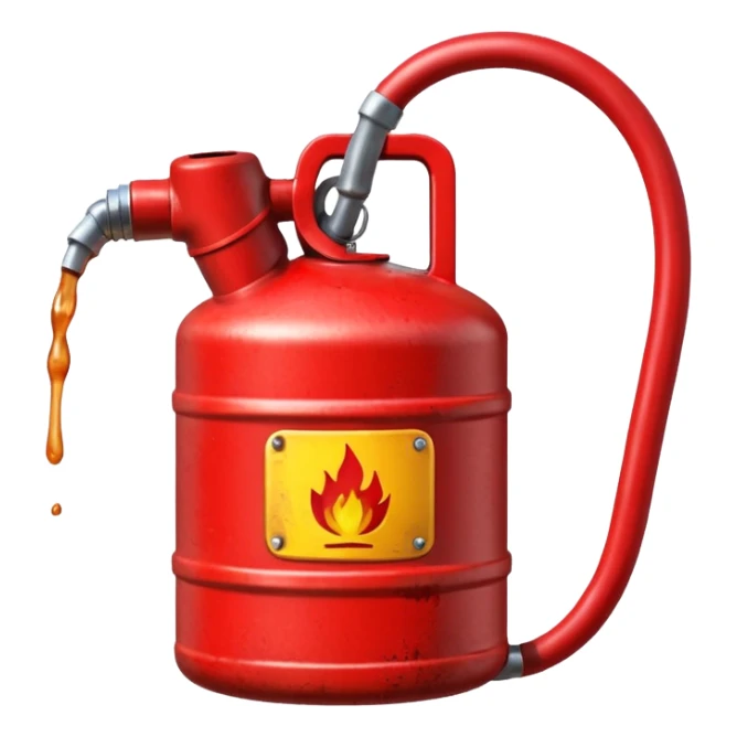 red gasoline canister pouring diesel sticker