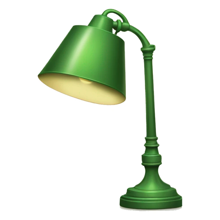 vintage green lamp with open book sticker