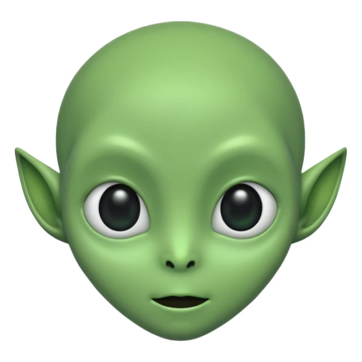 A cute alien face with two black eyes and without antennae, ears, nostrils sticker