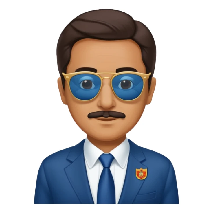 Spanish president with sunglasses, classic blue Telegram sticker sticker