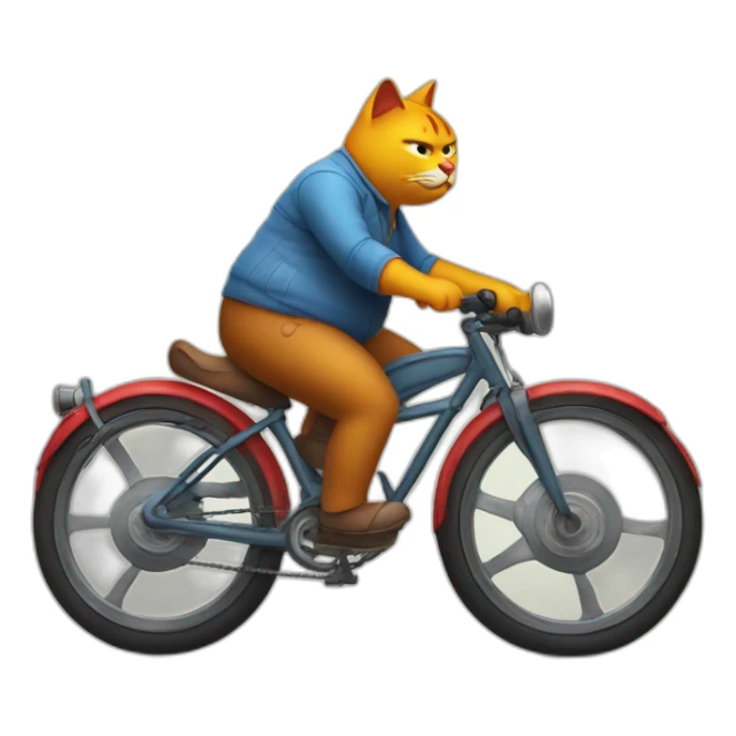 Fat-cat-riding-a-burning-bike sticker