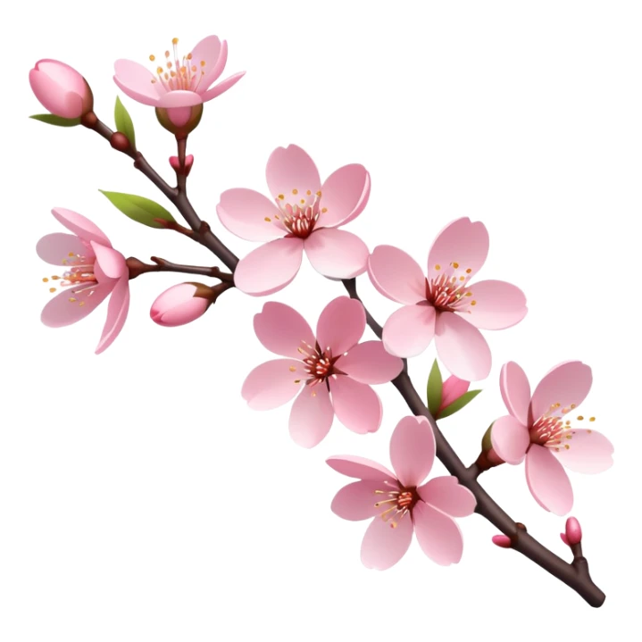 Delicate cherry blossom branch with pink flowers sticker